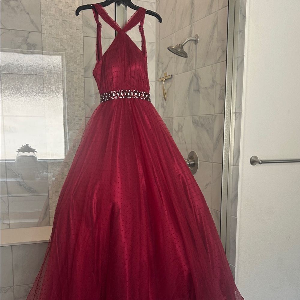 Terani Couture Red Prom Dress